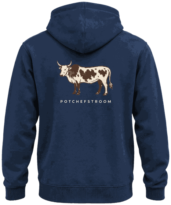 The back of the Nguni hoodie, with the bull